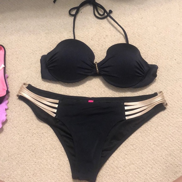 Push up black and gold bikini - Picture 1 of 4